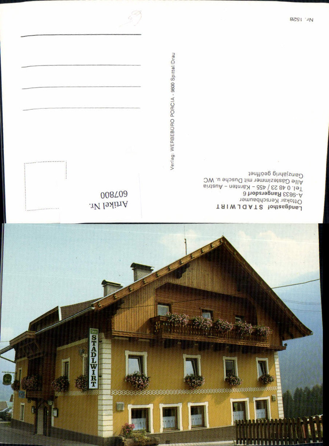 607800,Rangersdorf Landgasthof Stadlwirt