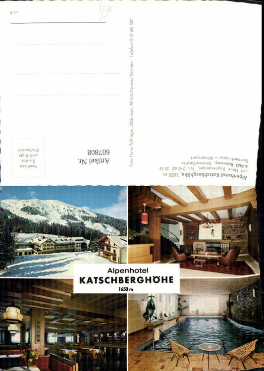 607808,Mehrbild Ak Rennweg Alpenhotel Katschberghöhe Hallenbad Winteransicht