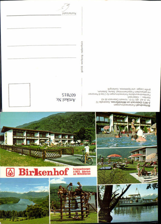 607815,Mehrbild Ak Döbriach a. Millstätter See Birkenhof Ferienwohnungen Schwimmbad