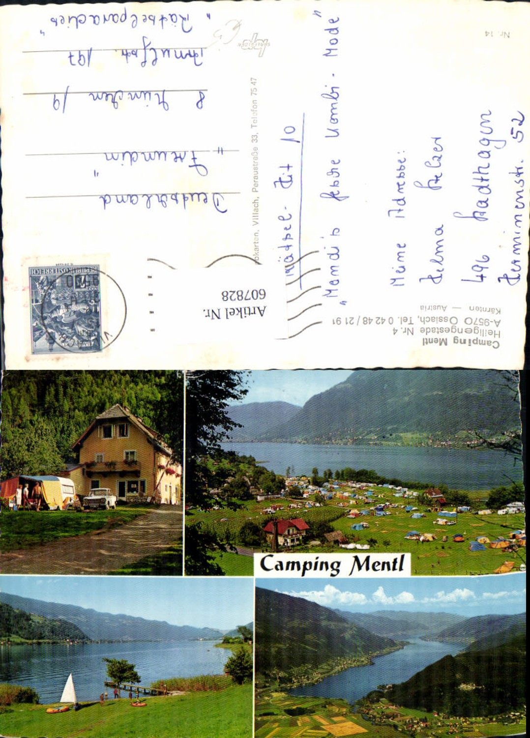 607828,Mehrbild Ak Ossiach a. Ossiacher See Camping Mentl