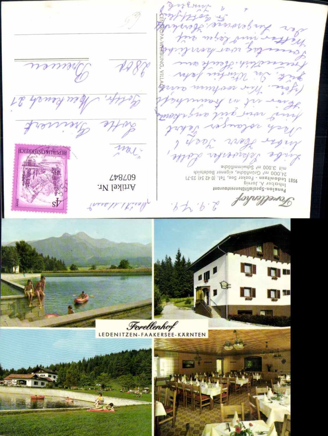 607847,Mehrbild Ak Ledenitzen Faaker See Forellenhof
