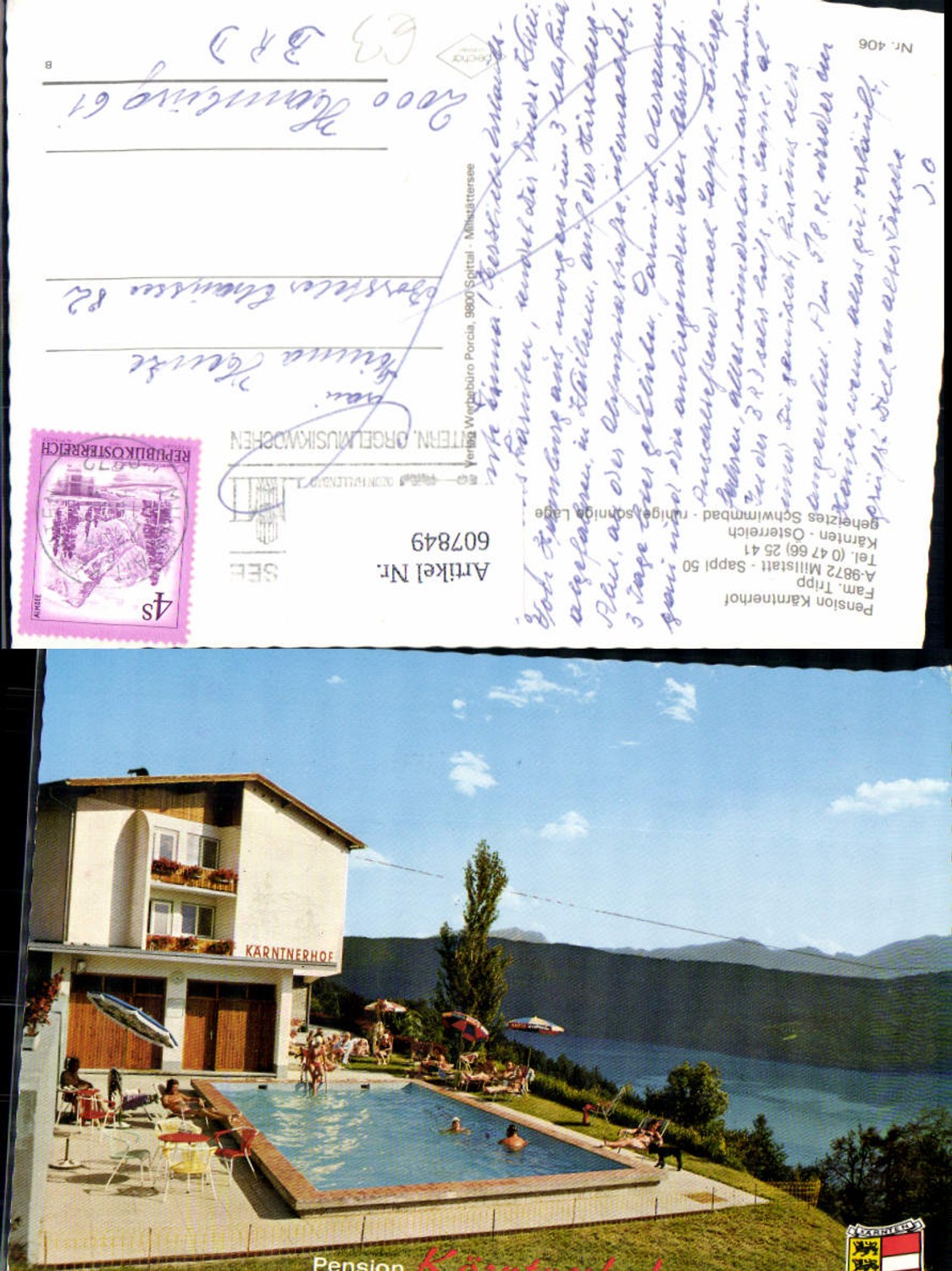 607849, Millstatt Sappl Pension Kärntnerhof Swimming Pool