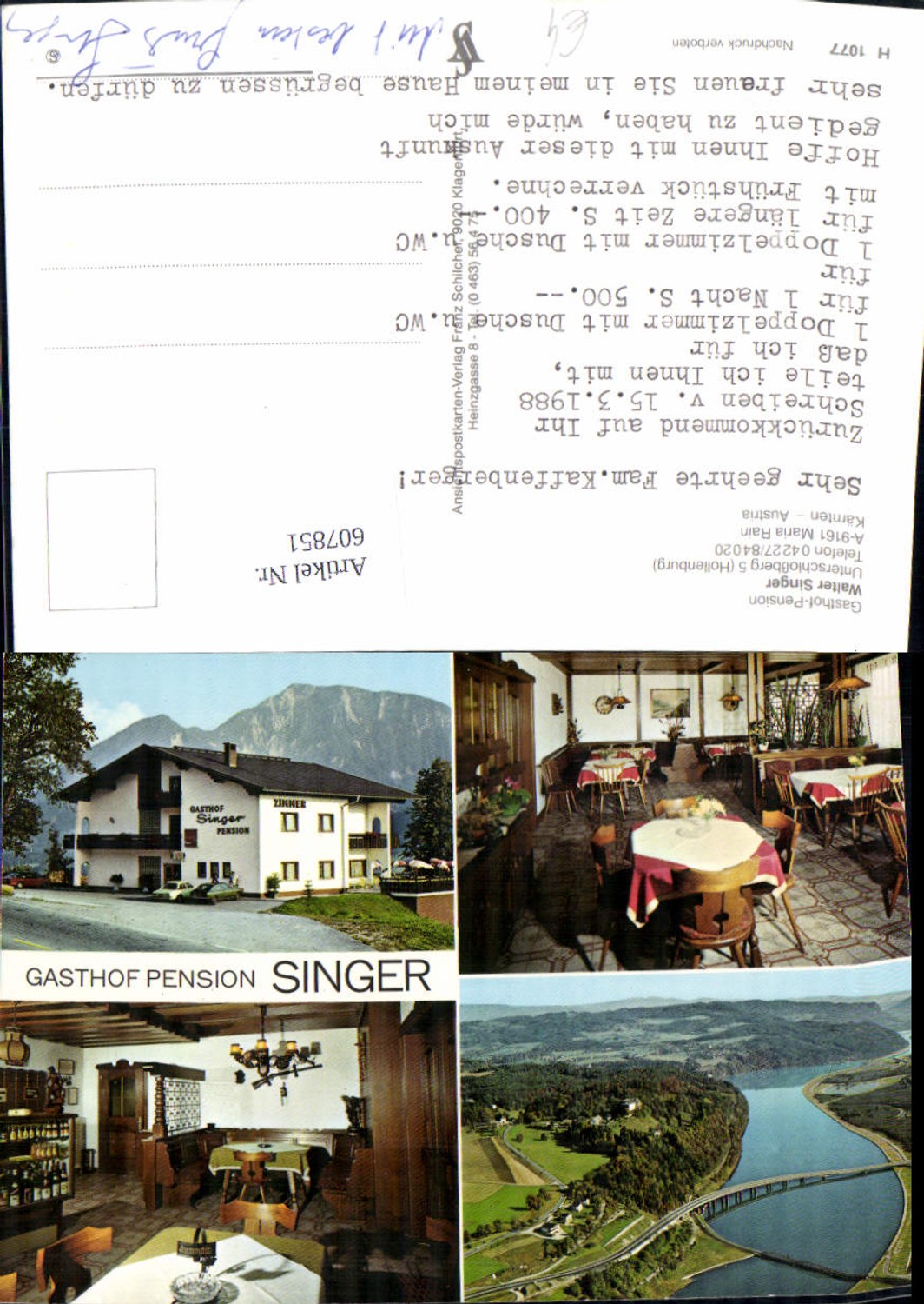 607851,Mehrbild Ak Maria Rain Gasthof Pension Singer