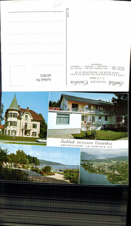 607855,Mehrbild Ak Krumpendorf a. Wörthersee Seeblick Pension Carinthia