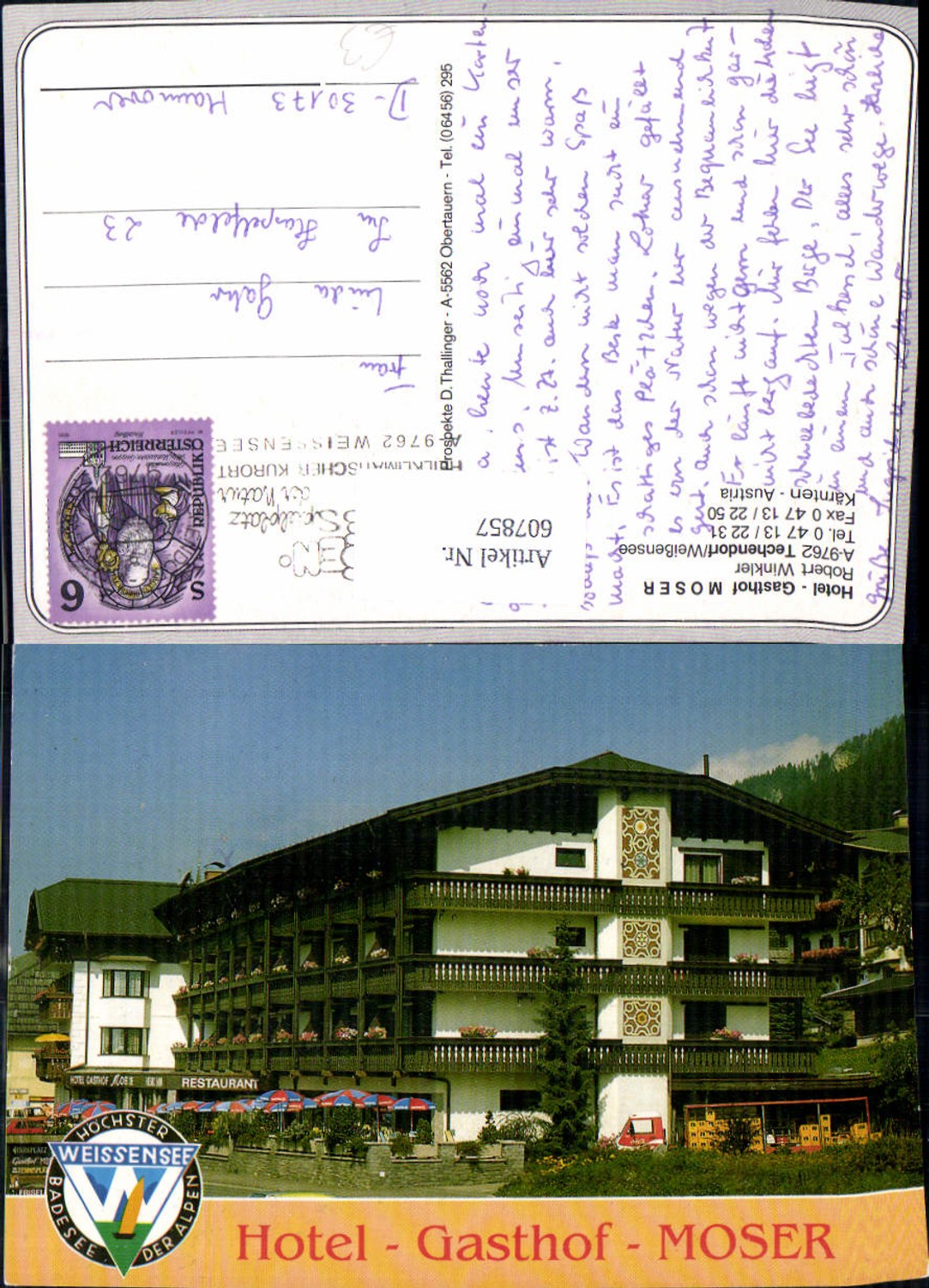 607857,Techendorf a. Weißensee Hotel Gasthof Moser