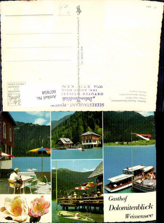 607858,Mehrbild Ak Ostufer Weißensee Stockenboi Gasthof Pension Dolomitenblick