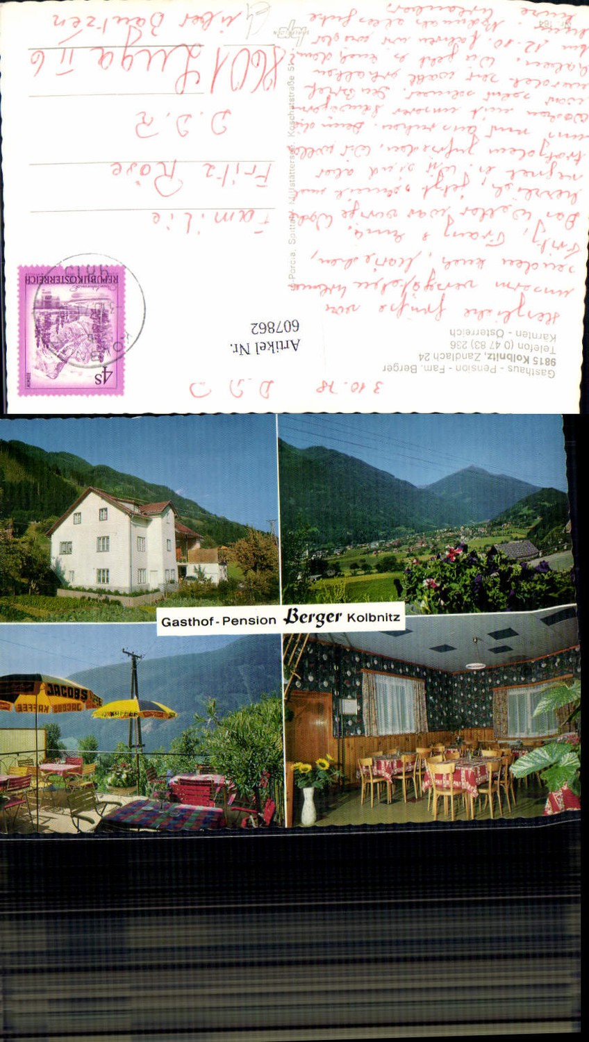 607862,Mehrbild Ak Kolbnitz Gasthaus Pension Berger