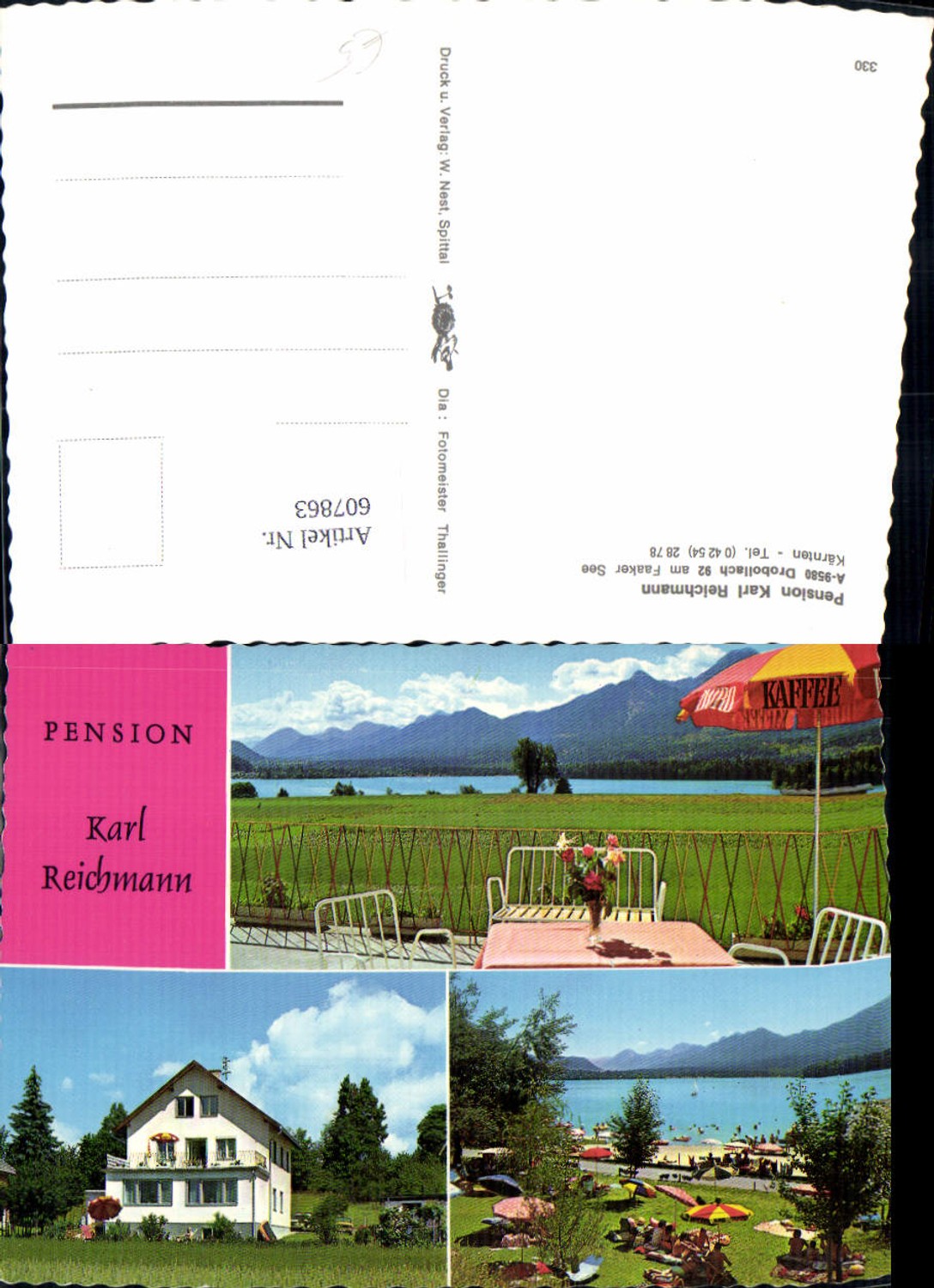 607863,Mehrbild Ak Drobollach a. Faaker See Pension Reichmann