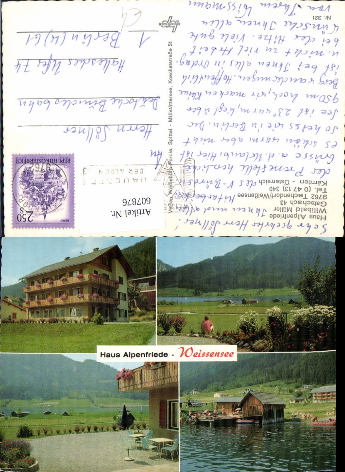 607876,Mehrbild Ak Techendorf Weißensee Haus Alpenfriede