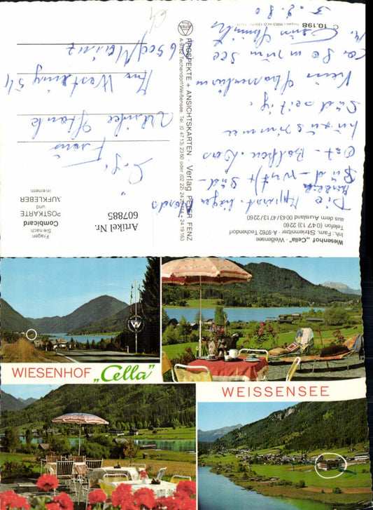 607885, multi-image postcard Techendorf Weißensee Wiesenhof Cella