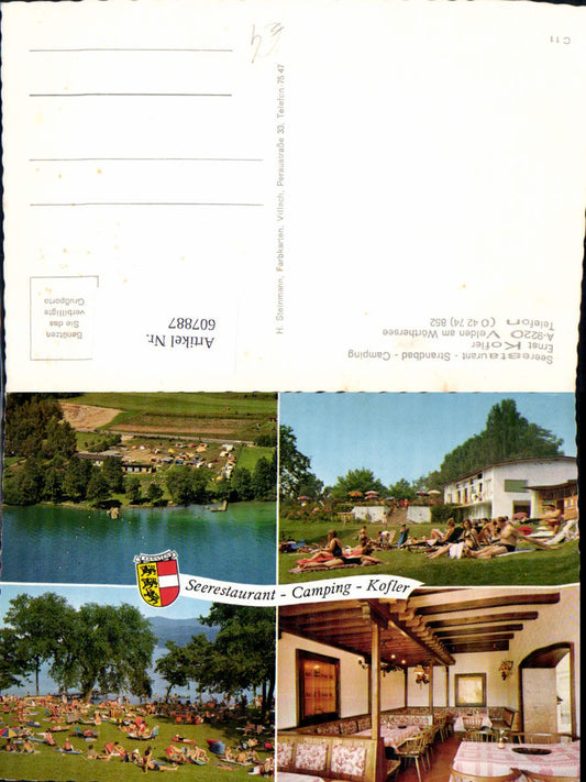 607887, Multi-image Ak Velden a. Wörthersee Seerestaurant Strandbad Camping Kofler