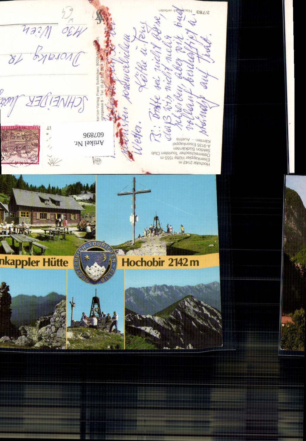 607896,Mehrbild Ak Eisenkappel Hochobir Eisenkappler Hütte Gipfelkreuz