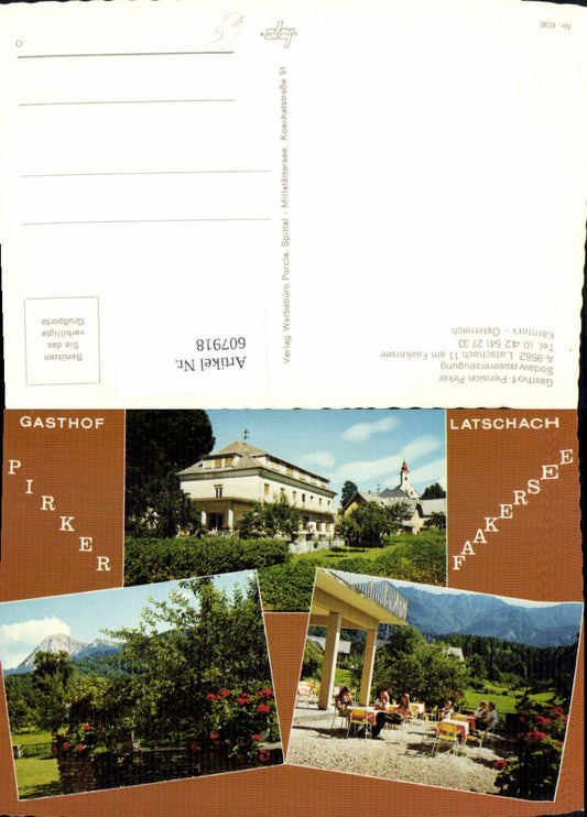 607918,Mehrbild Ak Latschach a. Faaker See Gasthof Pension Pirker