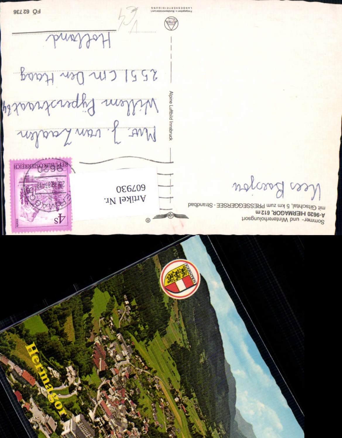 607930,Hermagor m. Gitschtal pub Alpine Luftbild FÖ 62736