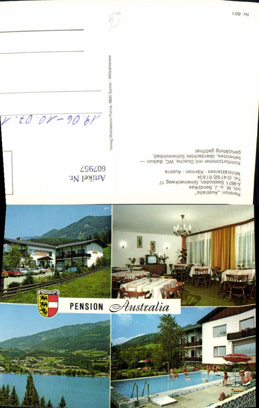607957,Mehrbild Ak Seeboden Millstättersee Pension Australia Schwimmbad