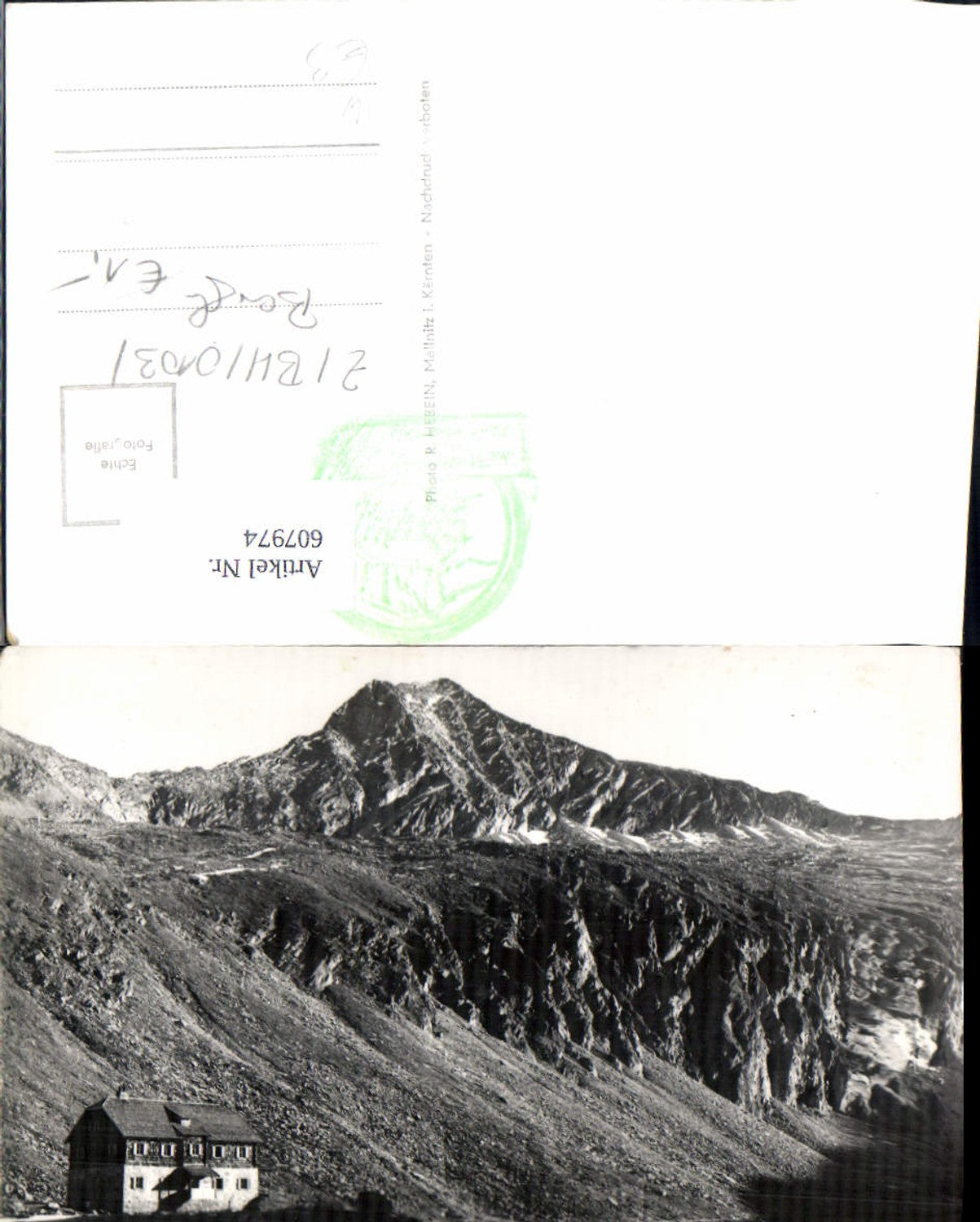 607974,Foto Ak Arthur-von-Schmid-Haus Dösner See Dösen Mallnitz