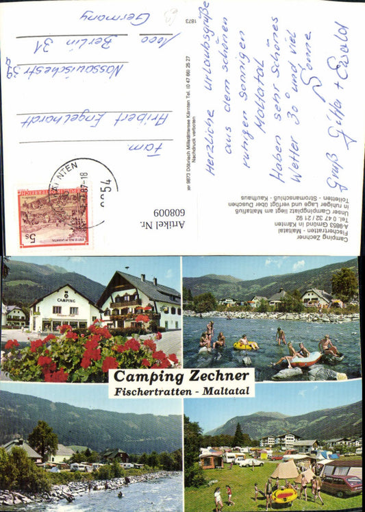 608009,Mehrbild Ak Gmünd i. Kärnten Camping Zechner Fischertratten Maltatal