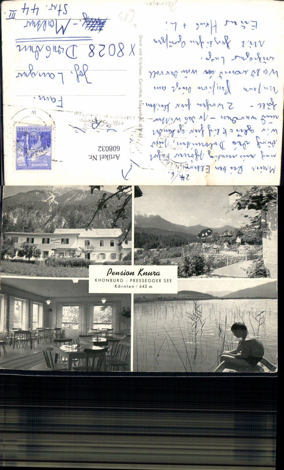 608032,Mehrbild Ak Khünburg Pressegger See Hermagor Pension Knura
