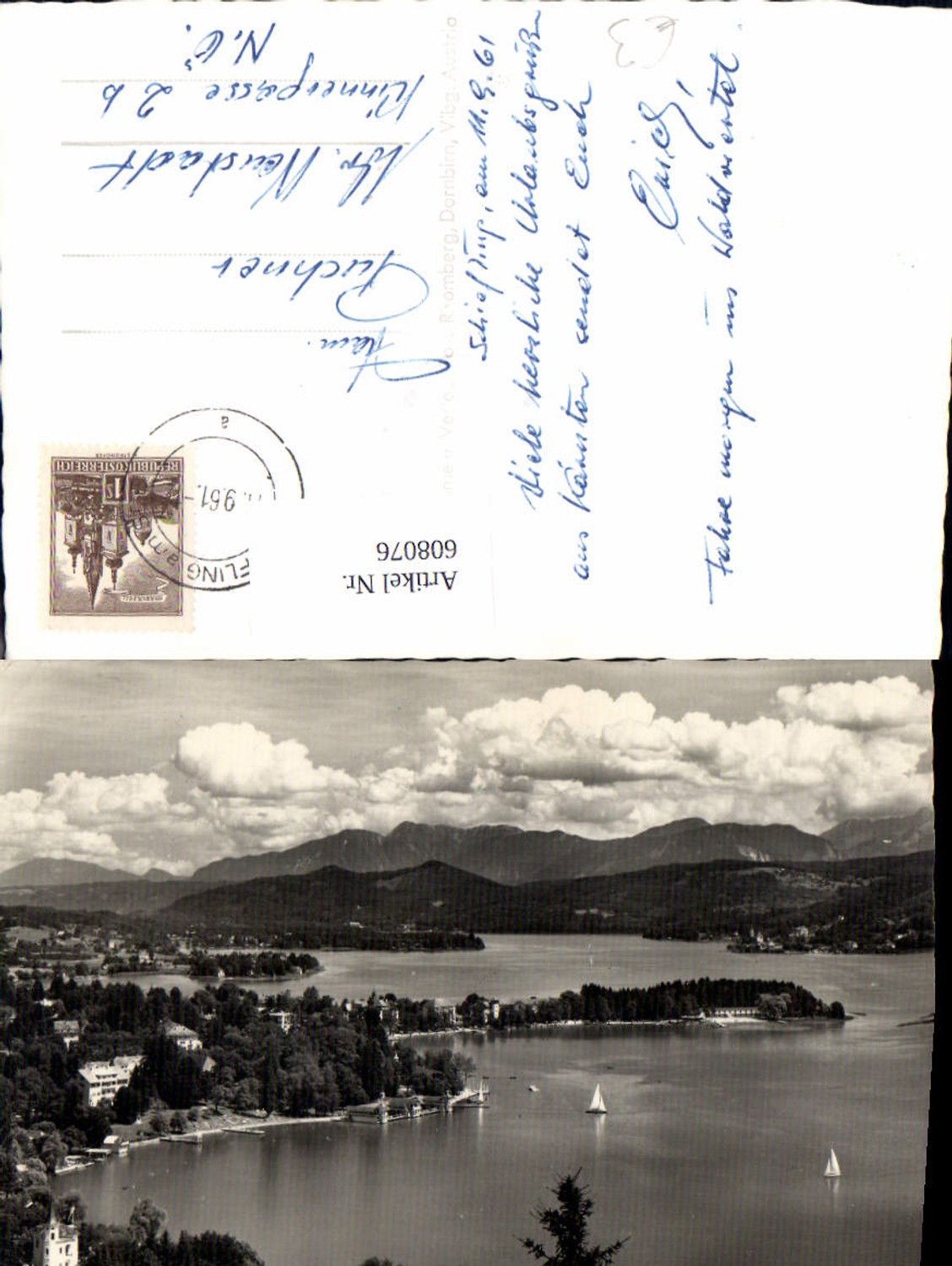 608076,Foto Ak Pörtschach Bucht Wörthersee m. Karawanken