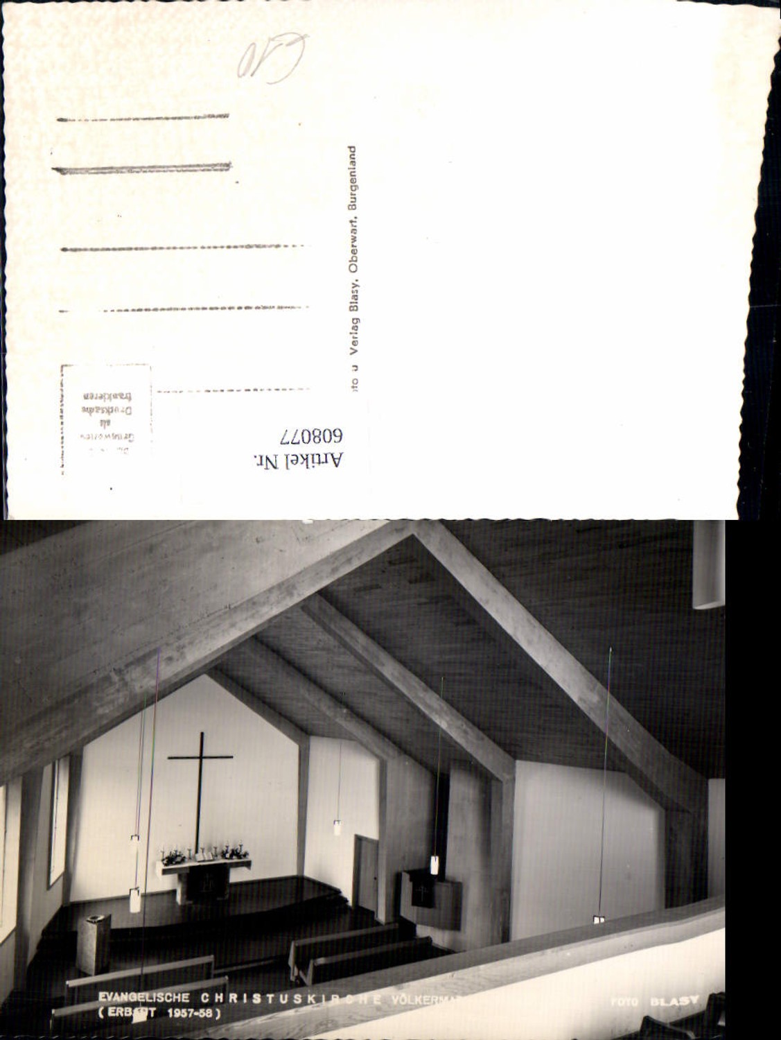 608077,Foto Ak Völkermarkt Evangelsiche Christuskirche Innenansicht Kirche