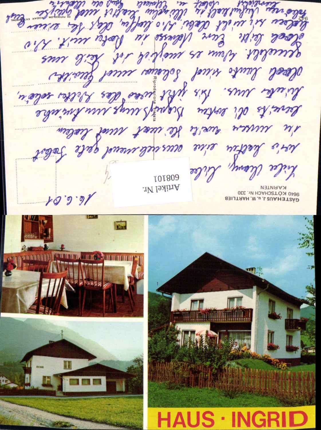 608101,Mehrbild Ak Kötschach Gästehaus Hartlieb Haus Ingrid