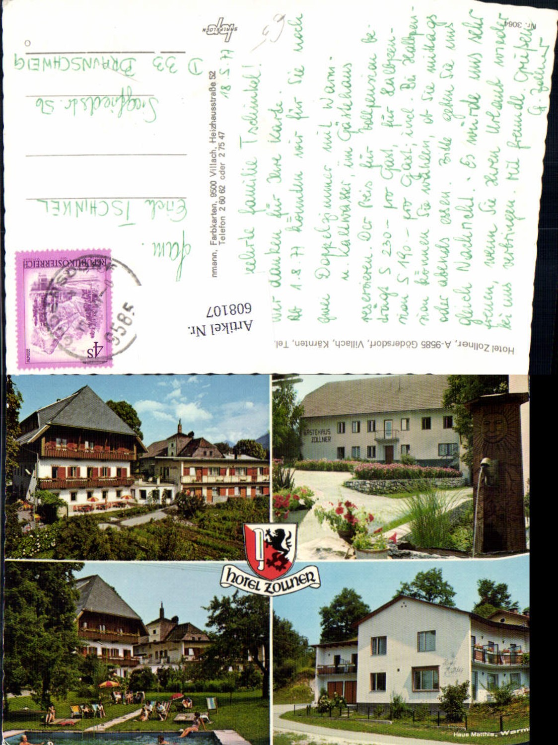 608107,Mehrbild Ak Gödersdorf Villach Hotel Zollner