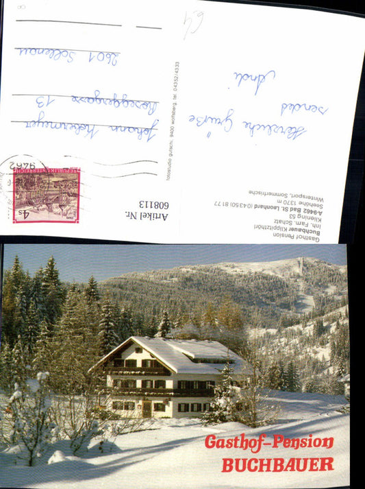 608113,Bad St Leonhard Gasthof Pension Buchbauer Klippitzthörl Winteransicht