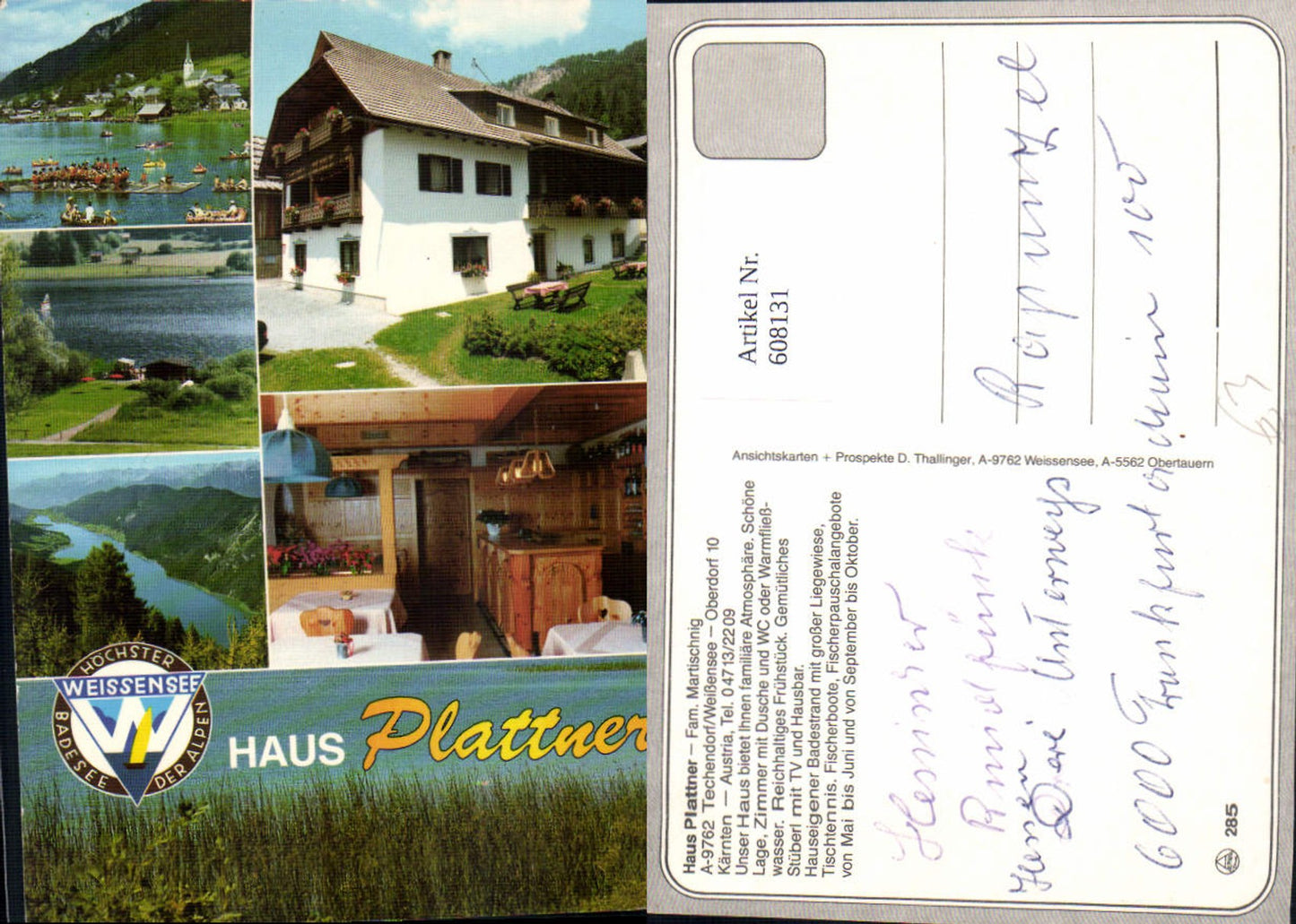 608131,Mehrbild Ak Techendorf a. Weißensee Haus Plattner