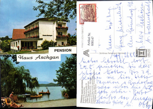 608147,Mehrbild Ak Egg a. Faakersee Pension Haus Aschgan