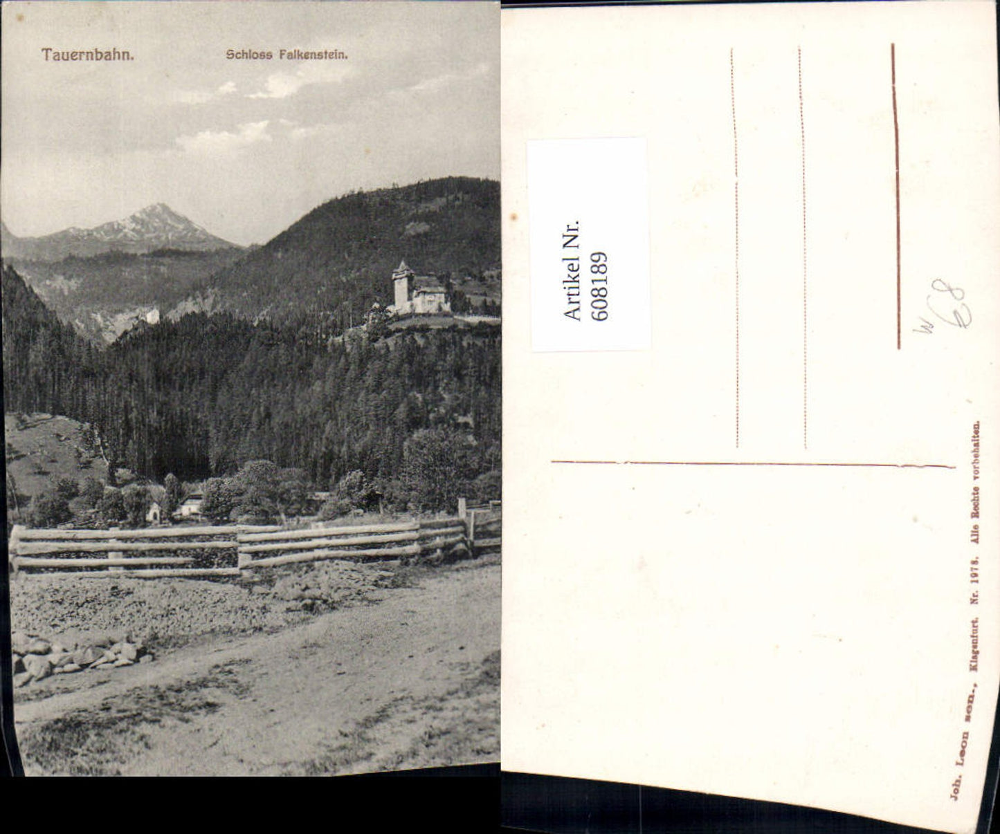 608189,Tauernbahn Obervellach Burg Schloss Falkenstein