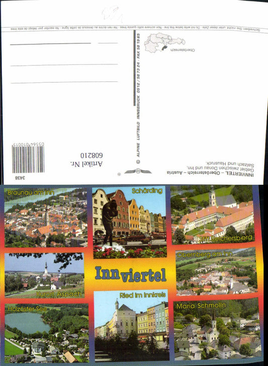 608210,Mehrbild Ak Innviertel Salzach Hausruck Braunau Schärding Aspach Ried i. Innkreis pub Alpine Luftbild 3438