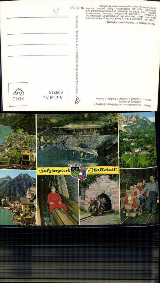 608218,Mehrbild Ak Hallstatt Salzbergwerk Salzberg Rutsche Stollen Salzsee Bergwerk Bergbau