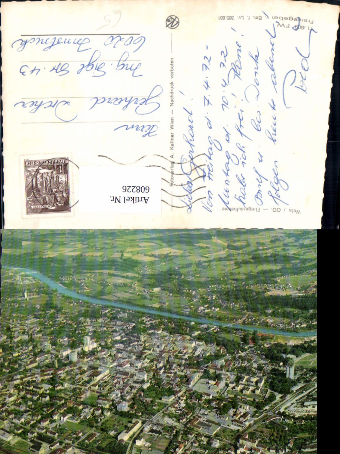 608226,Fliegeraufnahme Wels Totale