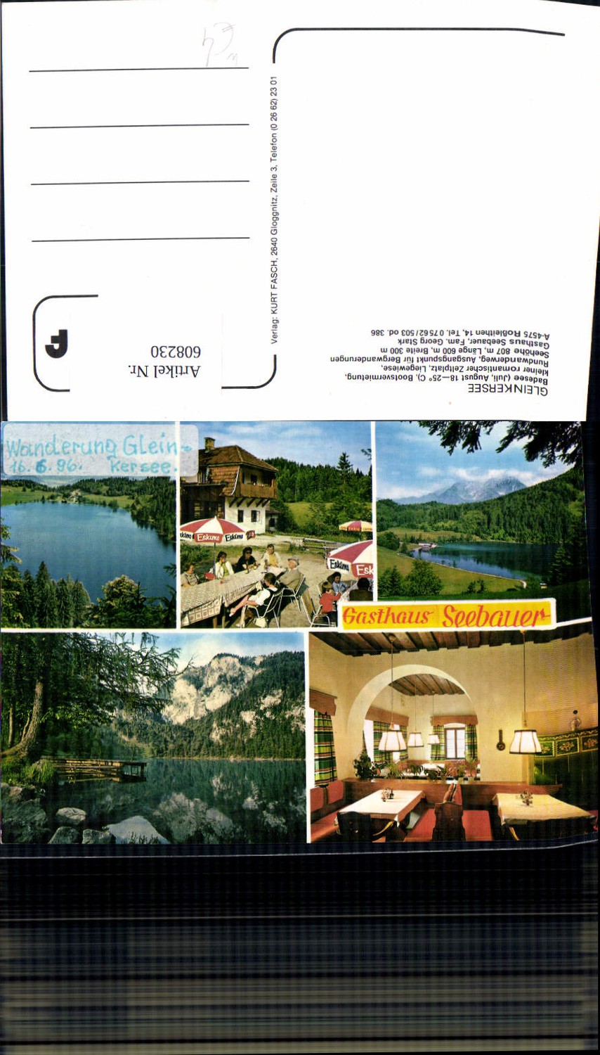 608230,Mehrbild Ak Gleinkersee Gasthaus Seebauer Spital a. Pyhrn