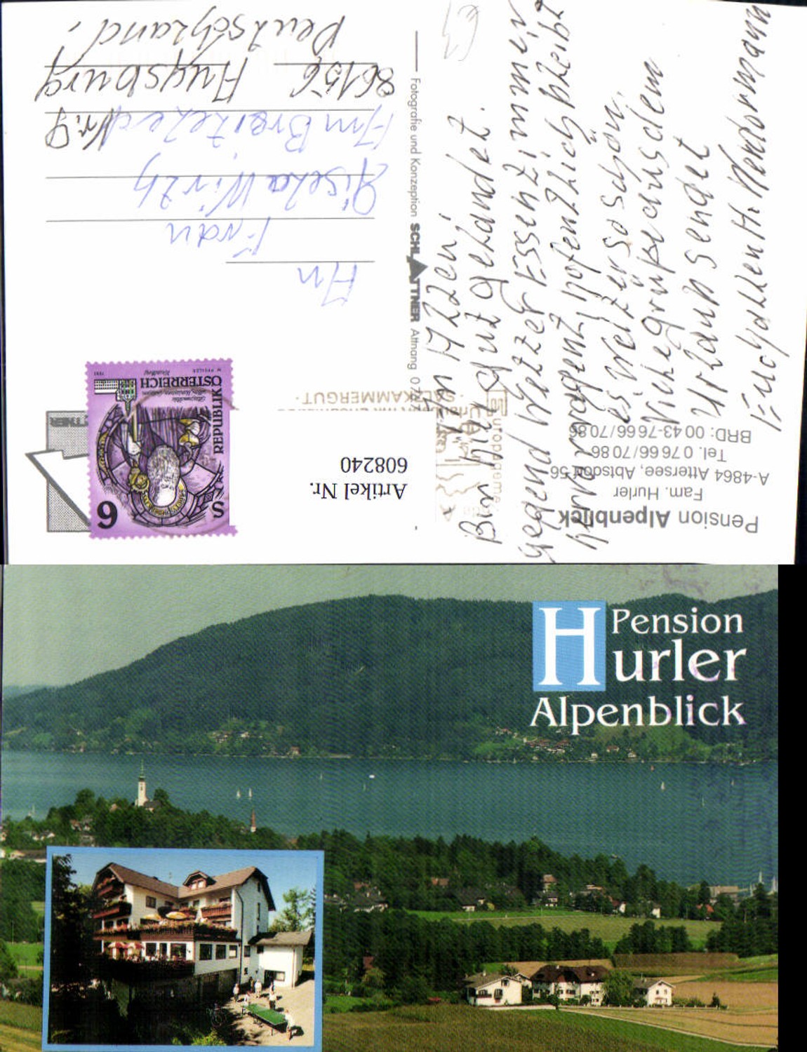 608240,Mehrbild Ak Attersee Pension Alpenblick Hurler