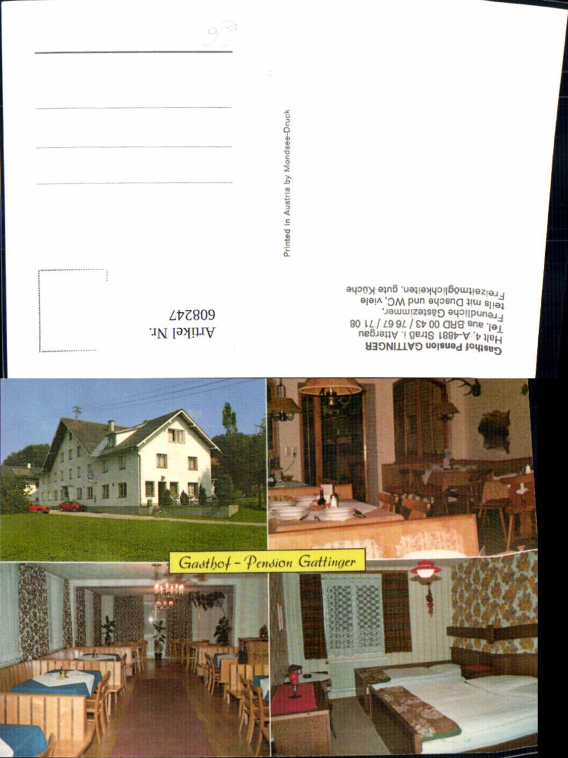 608247,Mehrbild Ak Straß i. Attergau Gasthof Pension Gattinger