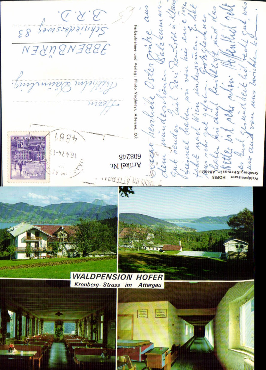 608248,Mehrbild Ak Kronberg Straß Strass i. Attergau Waldpension Hofer