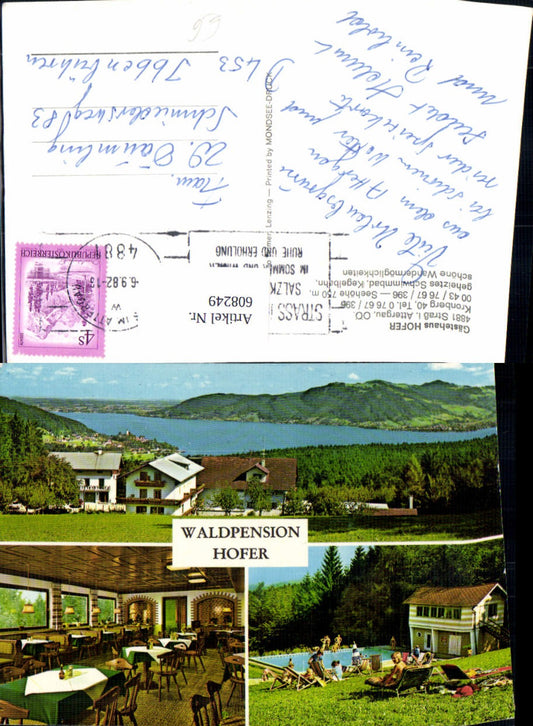 608249,Mehrbild Ak Kronberg Straß Strass i. Attergau Waldpension Hofer