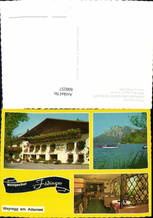 608257,Mehrbild Ak Weyregg a. Attersee Pension Gasthof Gebhart Waldgasthof Födinger