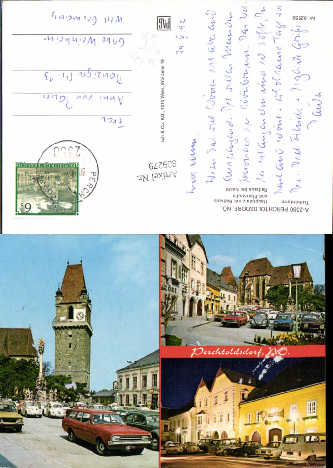 609279,Perchtoldsdorf bei Wien Hauptplatz VW Käfer Opel Oldtimer PKW