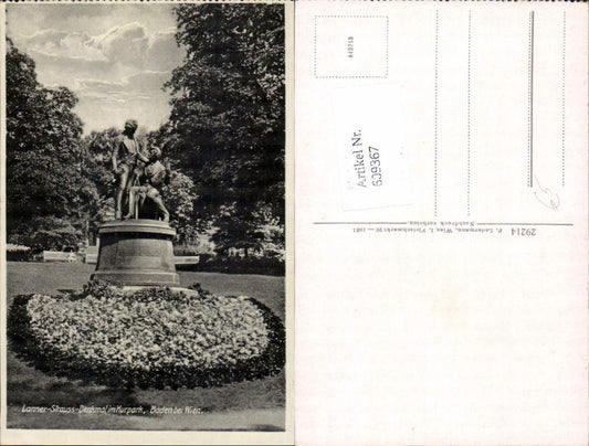 609367,Baden bei Wien Lanner Strauß Denkmal Kurpark