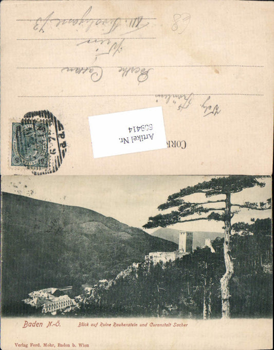 609414,Baden bei Wien Ruine Rauhenstein Sacher Burg