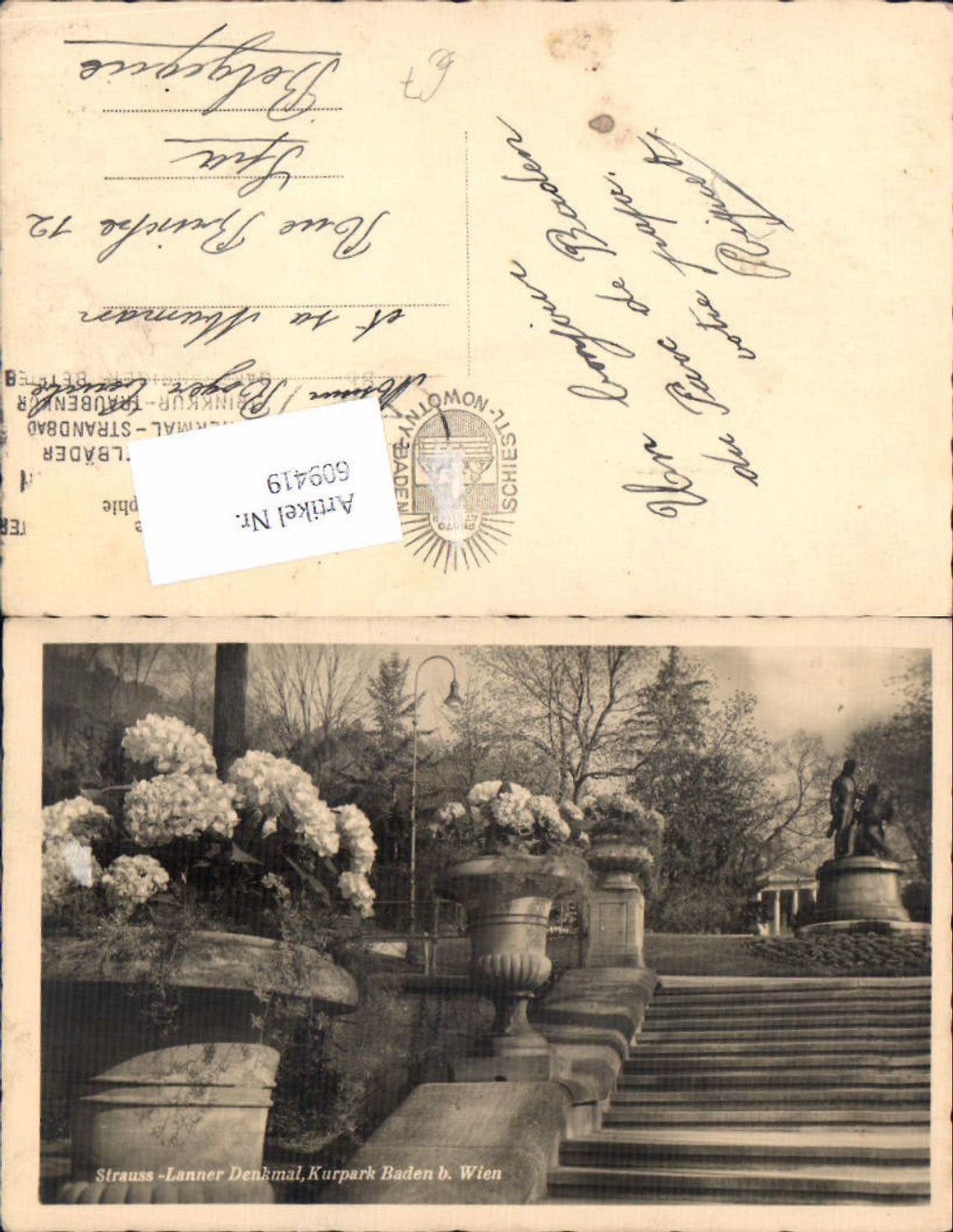 609419,Baden bei Wien Strauss Lanner Denkmal Stiege