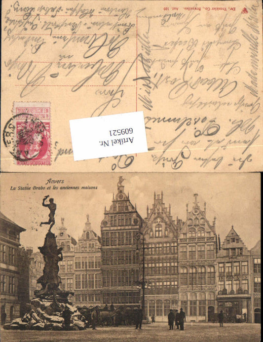 609521,Anvers Antwerp Flanders La Statue Brabo pub Dr. Trenkler Ant. 169