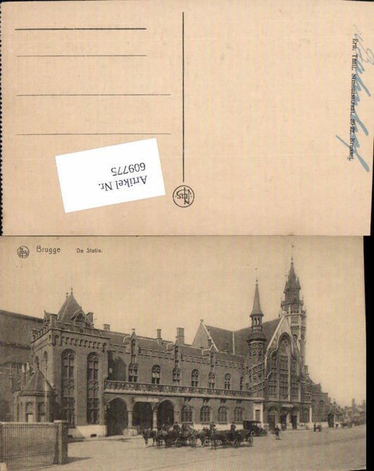 609775, Bruges Bruges Bruges De statie Bahnhof Kutschen