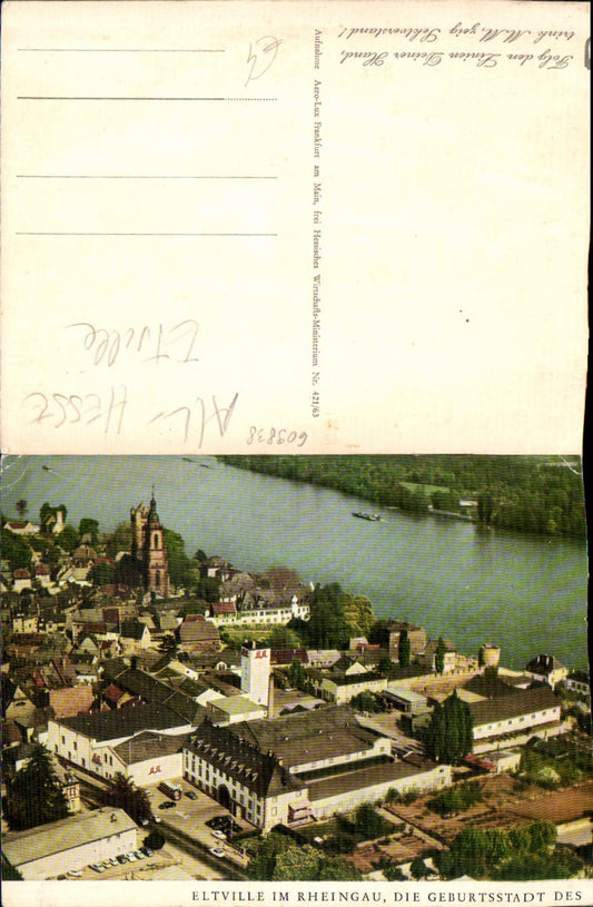 609838,seltene Fliegeraufnahme Eltville am Rhein Rheingau