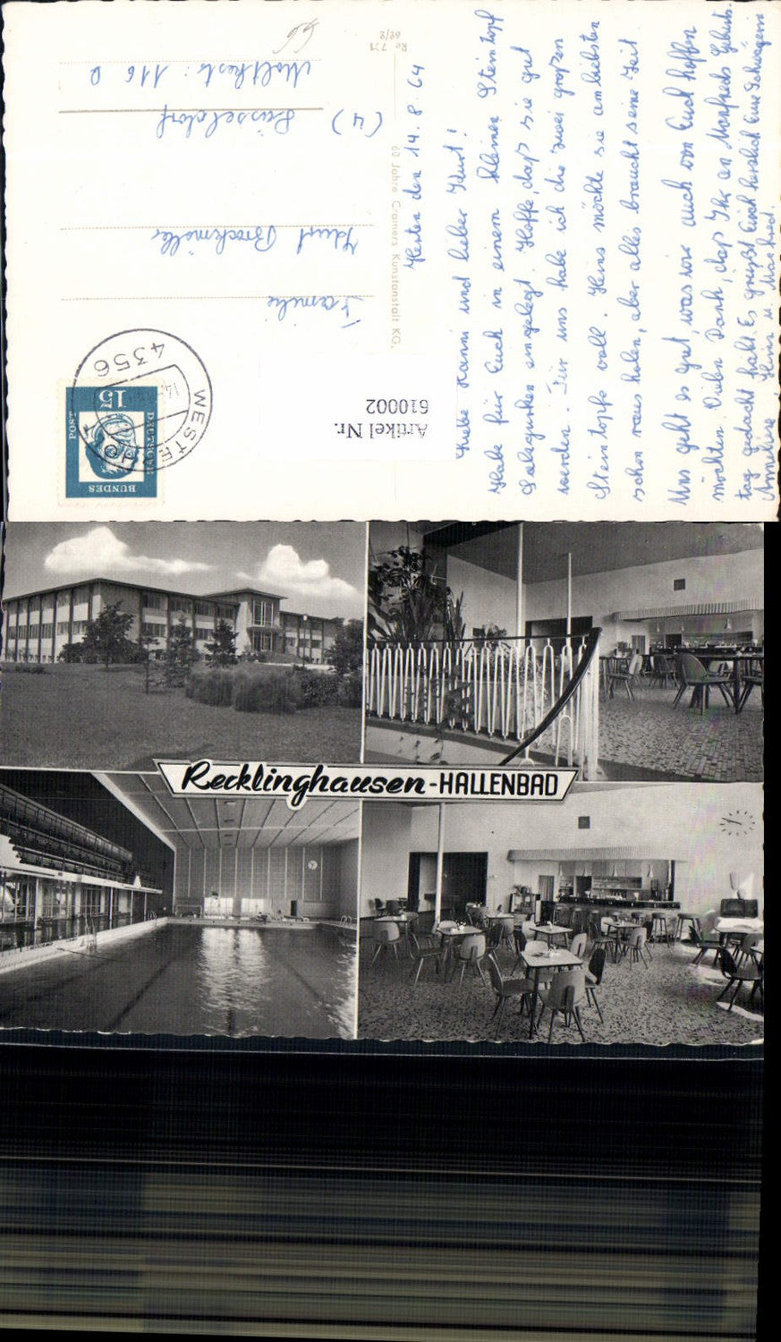 610002,tolle AK Recklinghausen Hallenbad