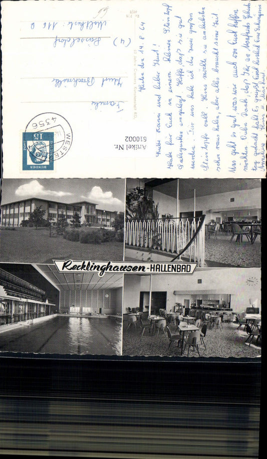 610002,tolle AK Recklinghausen Hallenbad