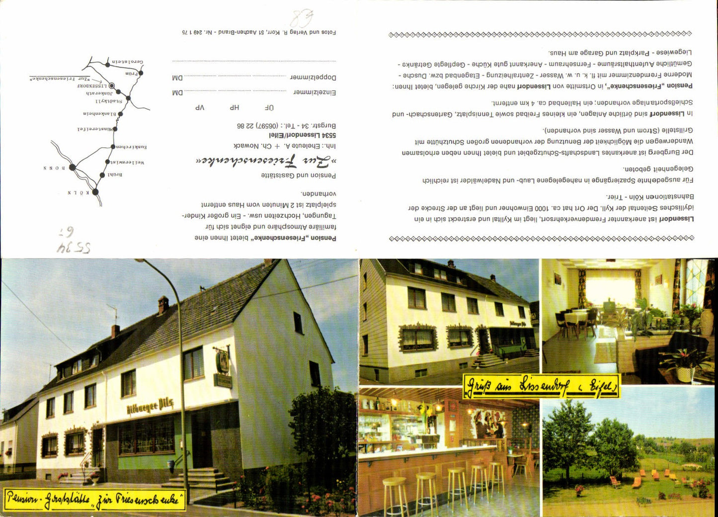 610045,tolle Klapp-AK Lissendorf Eifel Gasthaus Friesenschenke Gerolstein