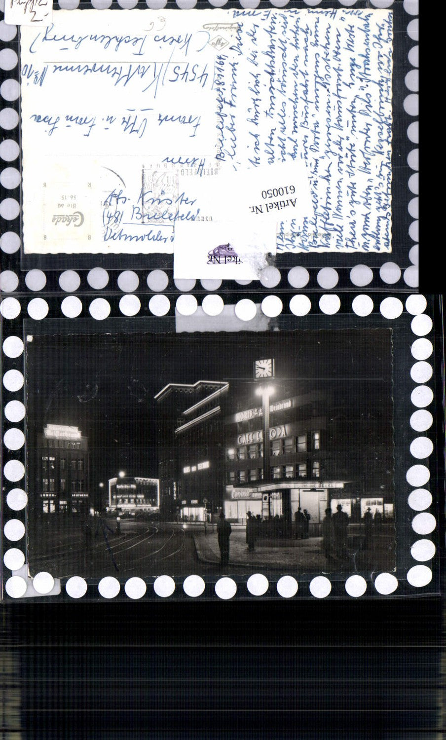 610050,Bielefeld bei Nacht Cafe Europa Löwen Apotheke Uhr Jahnplatz